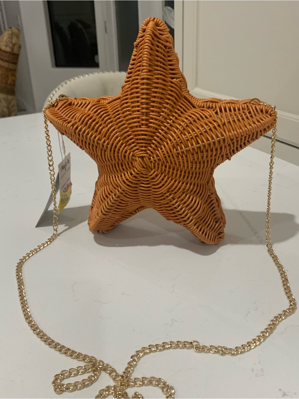 Tommy Bahama star-shaped woven wicker crossbody bag